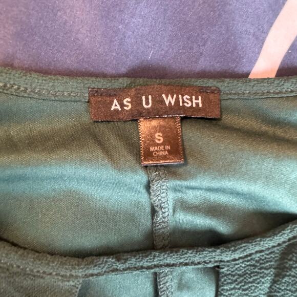 As U Wish Forest Green Long Sleeve Shift Dress – Size Small - Picture 4 of 8